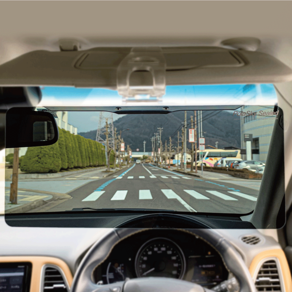 サンバイザー 車 バイザー L 大型サイズ (130x355mm) 偏光 日よけ