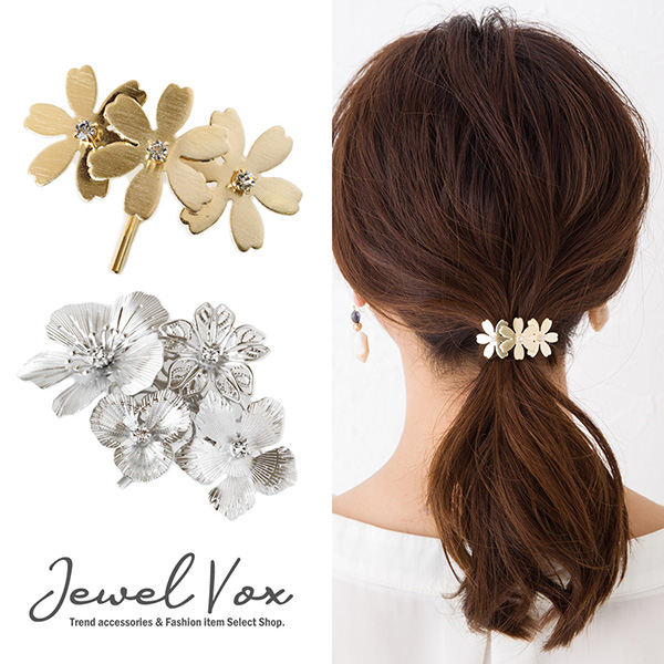 Jewel VOX ポニーフック ヘアアクセ レディース ヘアピン フラワー