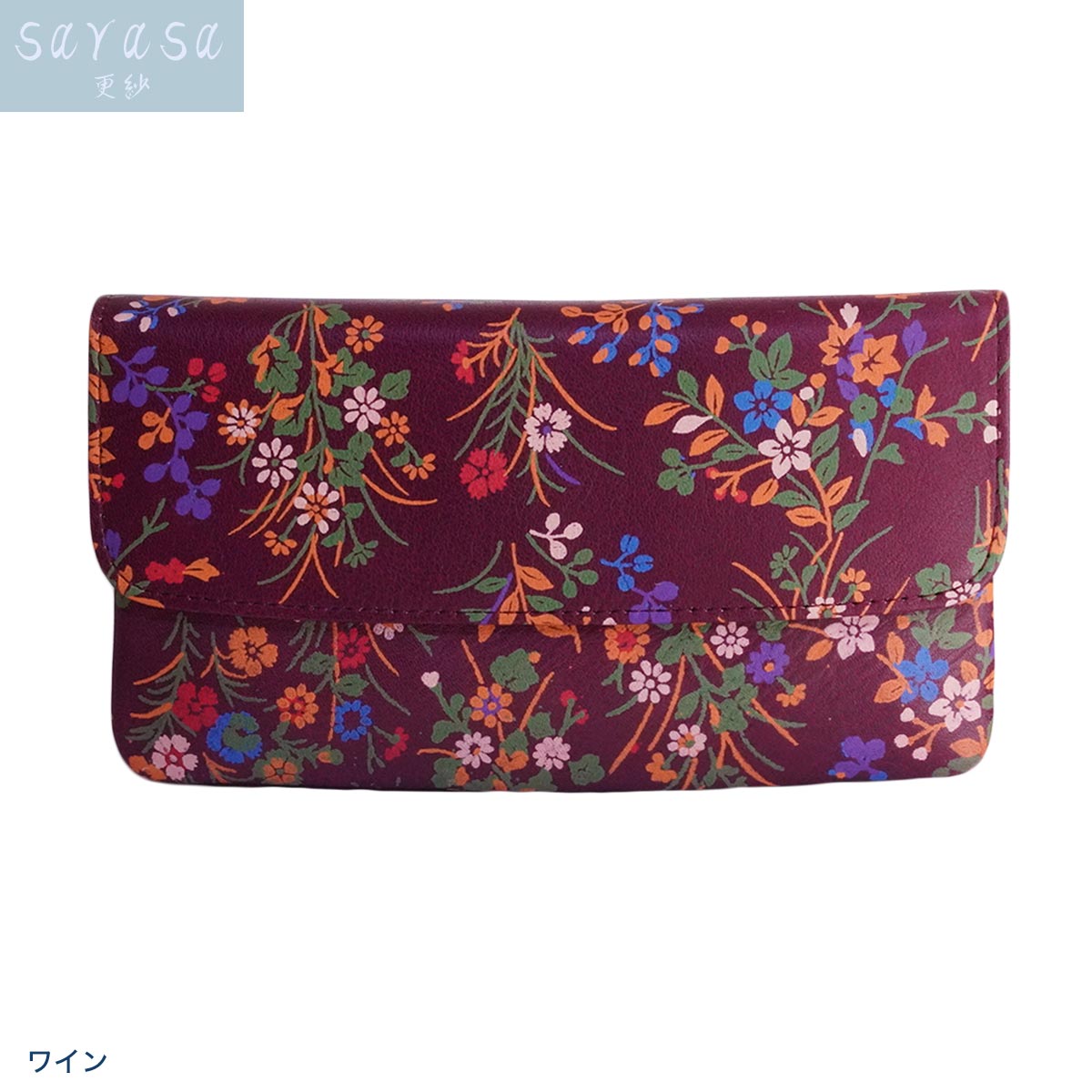 本革 長財布 かぶせ レディース 財布 ポーチ スマホポーチ レザー