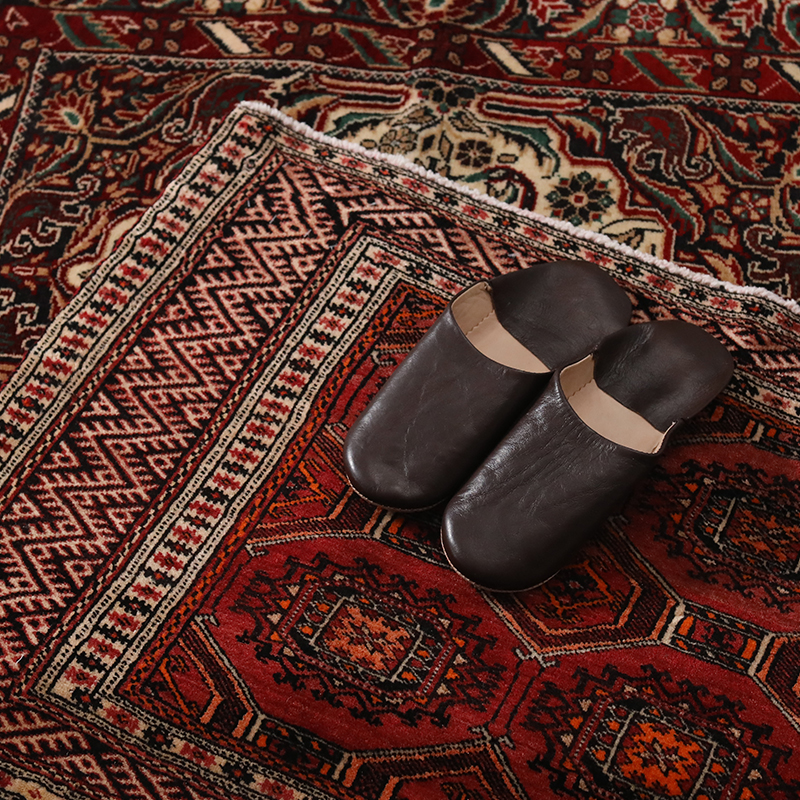 玄関マット オールド トライバルラグ バルーチ 55cm×88cm ウール絨毯