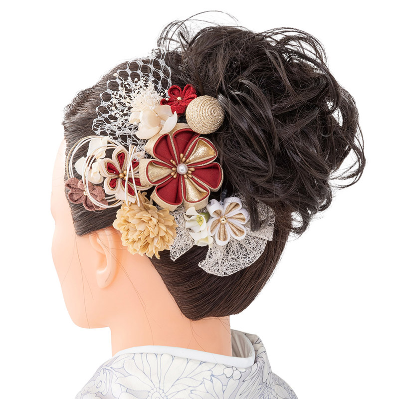 髪飾り 七五三 成人式 卒業式 HANA SHIRABE つまみ細工 6点セット