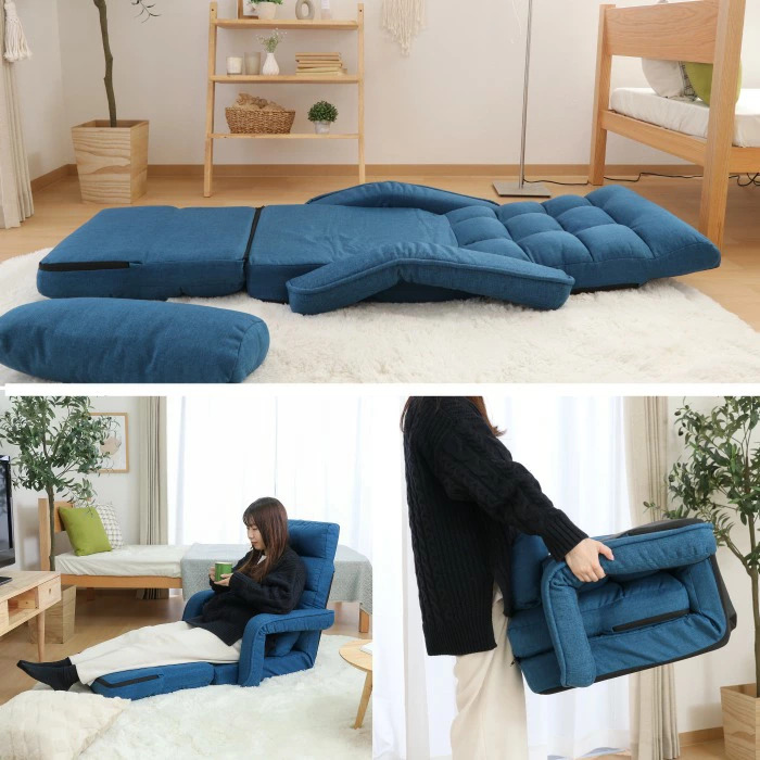 座椅子 座いす 4WAY チェア フロアチェア 布張り 幅70cm 1人掛けチェア