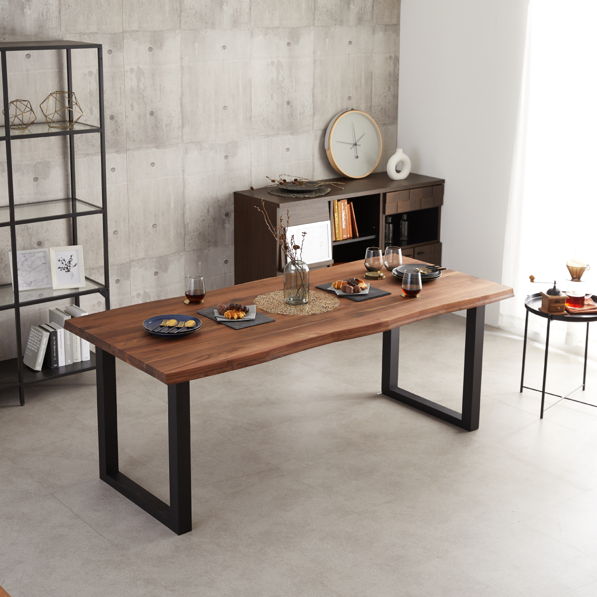 ダイニングテーブル 無垢材 木目 北欧 185cm 185センチ 長方形 木製