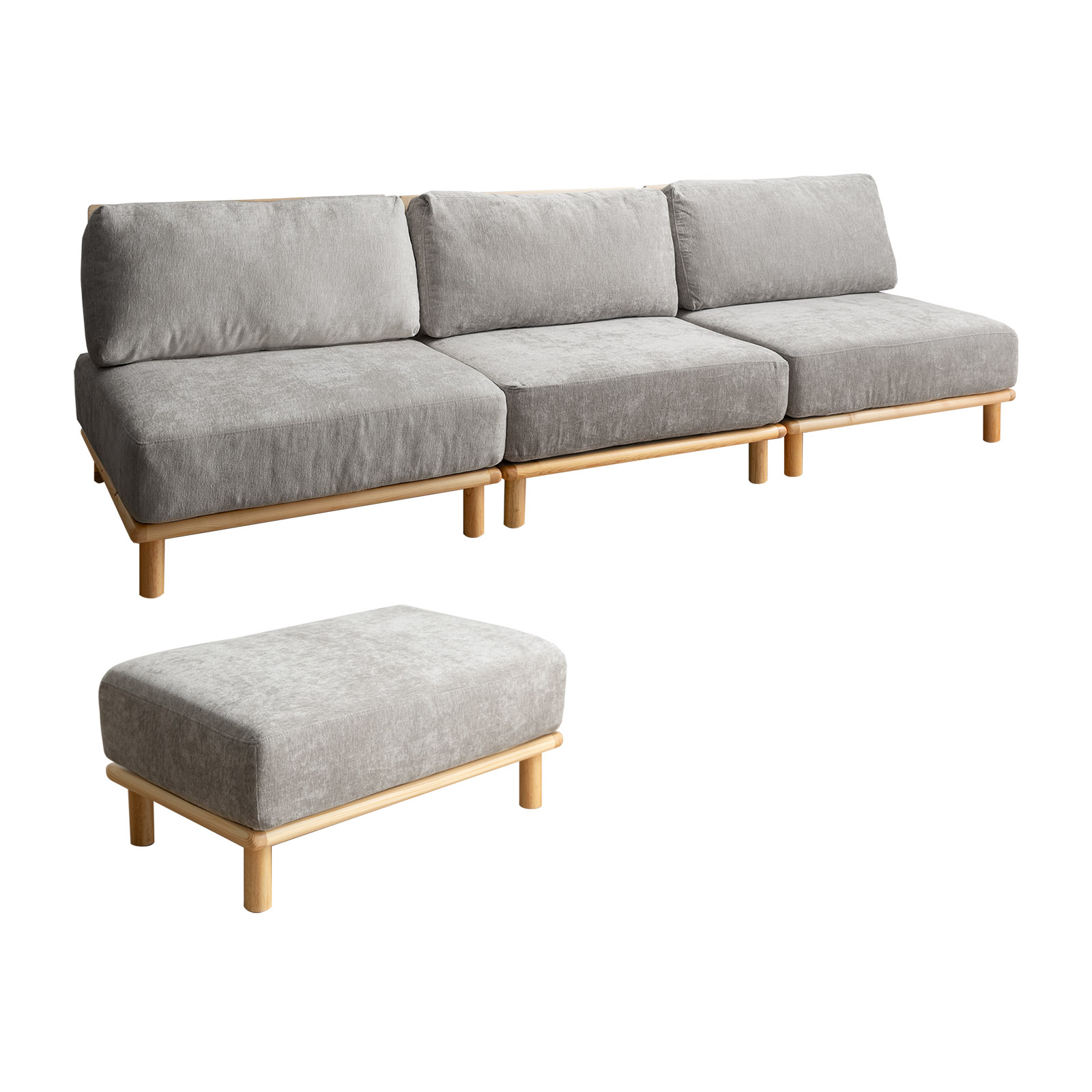 幅240cm ソファ ソファー ローソファ 3人掛けソファ セット カウチ