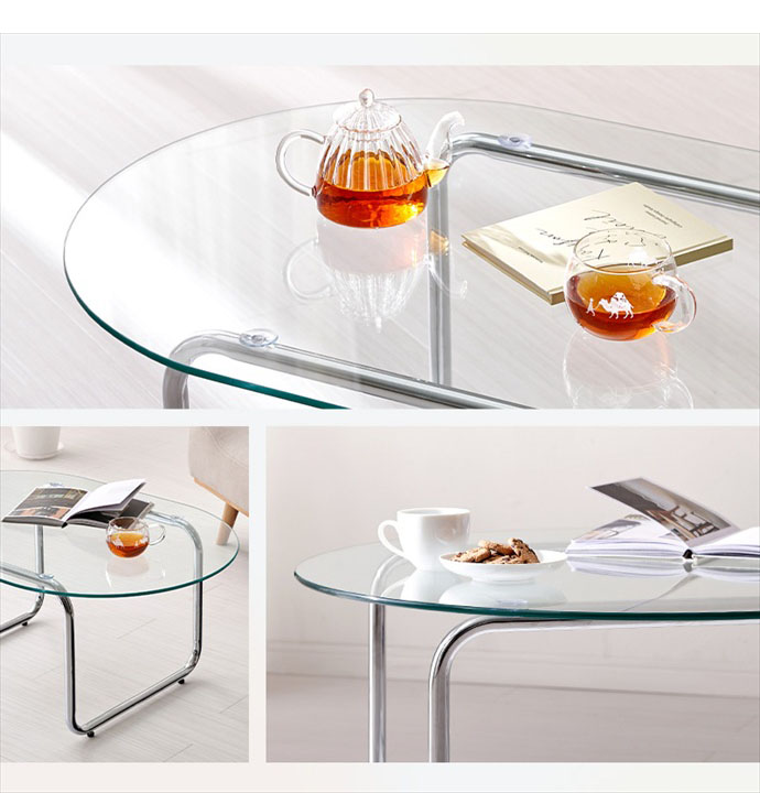 ガラステーブル センターテーブル 楕円 オーバル 楕円形 ガラス