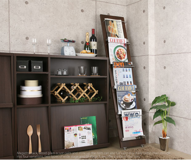 ウッドマガジンラック 3段ワイド 本棚 ラック マガジンラック おしゃれ