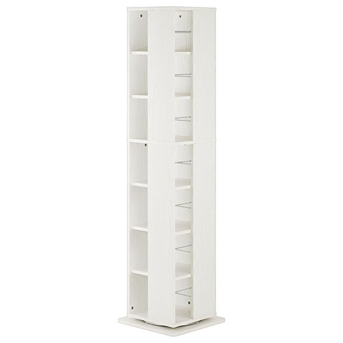 ぼん家具 本棚 大容量 スリム 多機能 棚 回転式 ブックタワー コミック