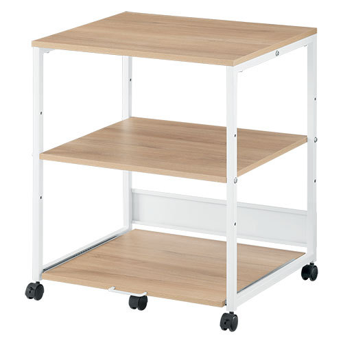 ぼん家具 【完成品】 プリンターワゴン スライド棚 取っ手 プリンター