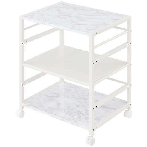 ぼん家具 キッチンワゴン キャスター付き 可動棚 ワゴン おしゃれ