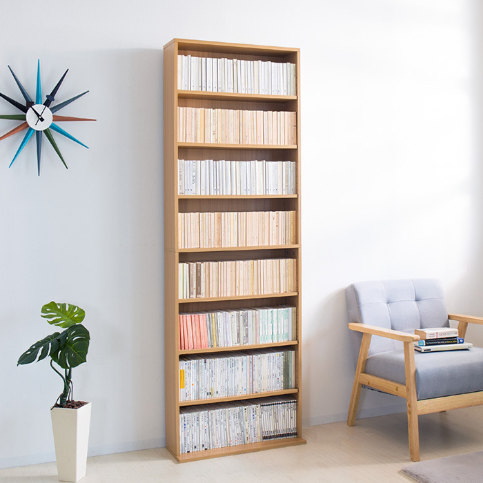 本棚 文庫書棚 薄型 スリム 幅60 コミック収納 CDラック おしゃれ 収納