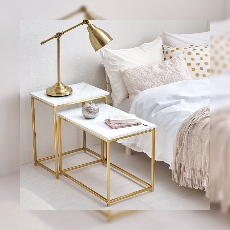 HAGiHARA（萩原） サイドテーブル テーブル 大理石 ネストテーブル