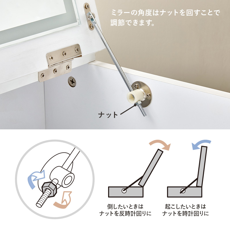 HAGiHARA（萩原） ドレッサー 化粧台 おしゃれ 収納 デスク 白