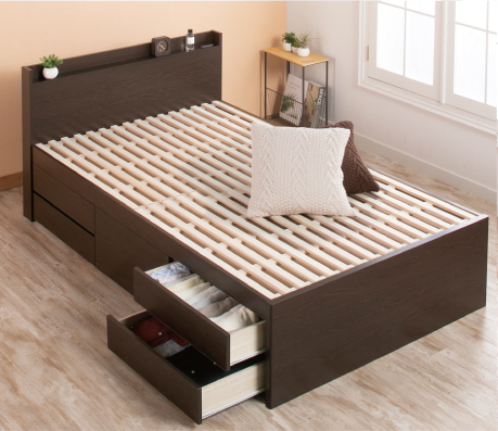 すのこベッド セミダブルベッド 収納付ベッド ベッドフレーム