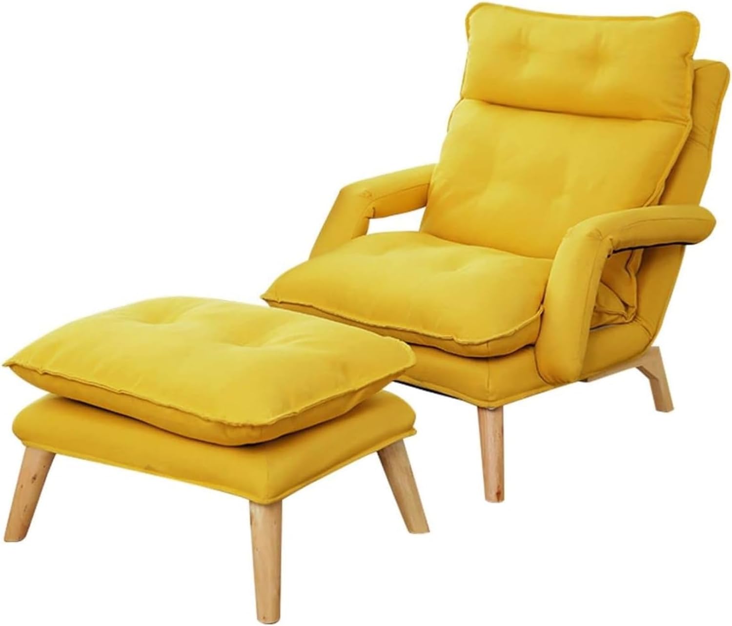 リクライニングチェア 1人掛けソファー 天然木脚 ソファベッド 一人用