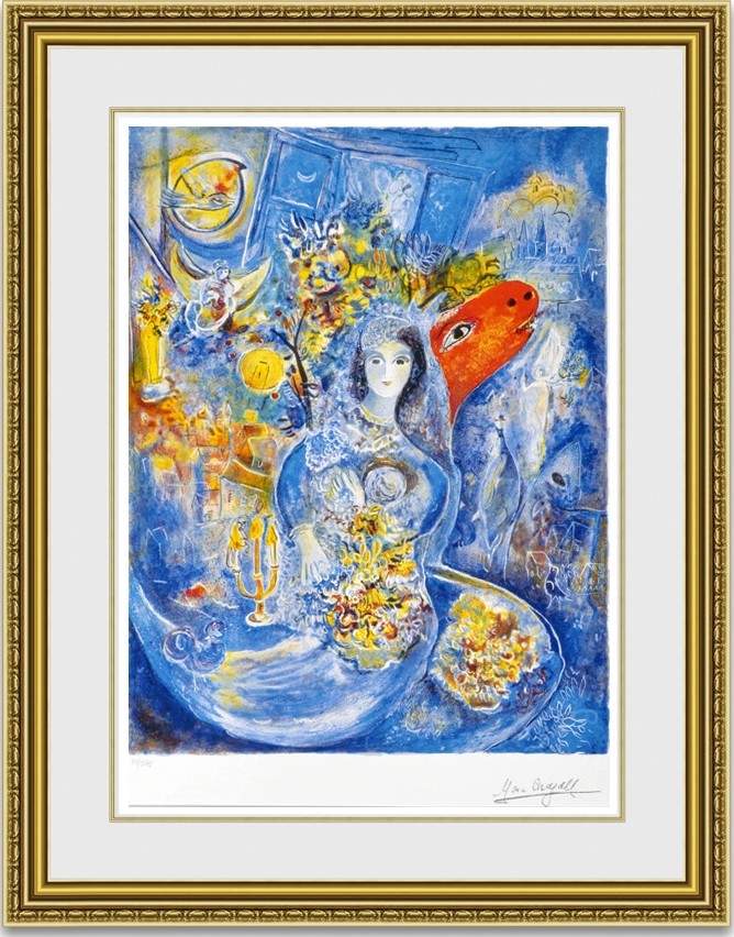 絵画販売 シャガール 愛しのベラ 額縁付き : 絵画販売のアート