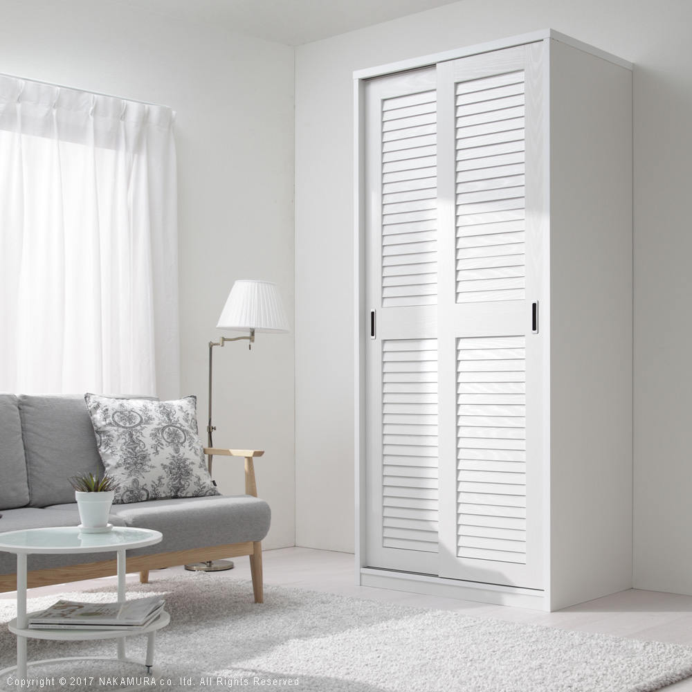 ワードローブ クローゼット ルーバー引き戸 大容量 アネモネ 幅90cm