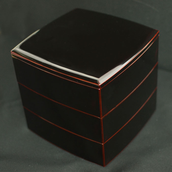 越前漆器 3段重箱 三段重 胴張 溜内朱 6寸 送料無料 国産 日本製 高級