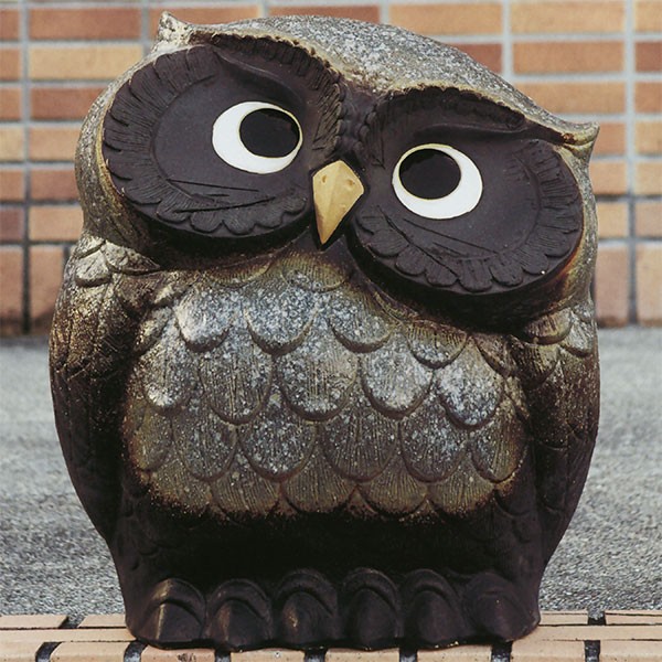 フクロウ 置物 オブジェ インテリア おしゃれ ふくろう 梟 信楽焼 国産