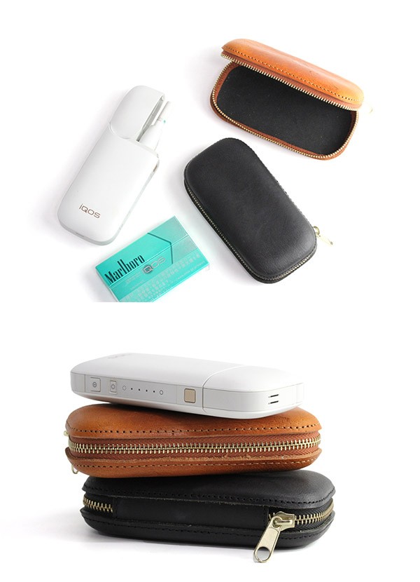 アイコス ケース iQOS ファスナー付・ヌメ革 チャック 新型 2.4 Plus