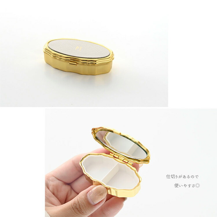 アクセサリーケース オーバル サフィアーノレザー 箔 名入れ 本革 楕円