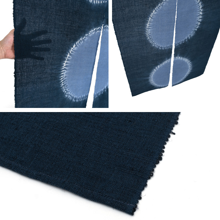 手染め 季風のれん 全3種 絞り染め 藍染 暖簾 幅 85cm 高さ 150cm 麻