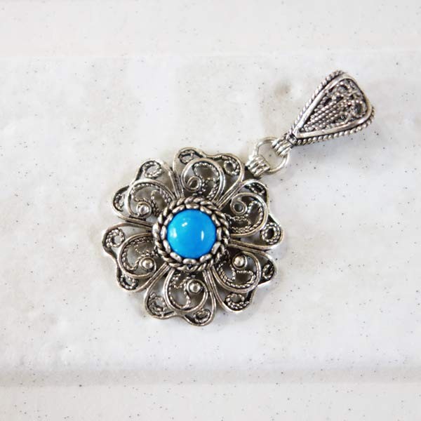 ターコイズ ペンダントトップ トルコ石 シルバー925 テルカーリ トルコ