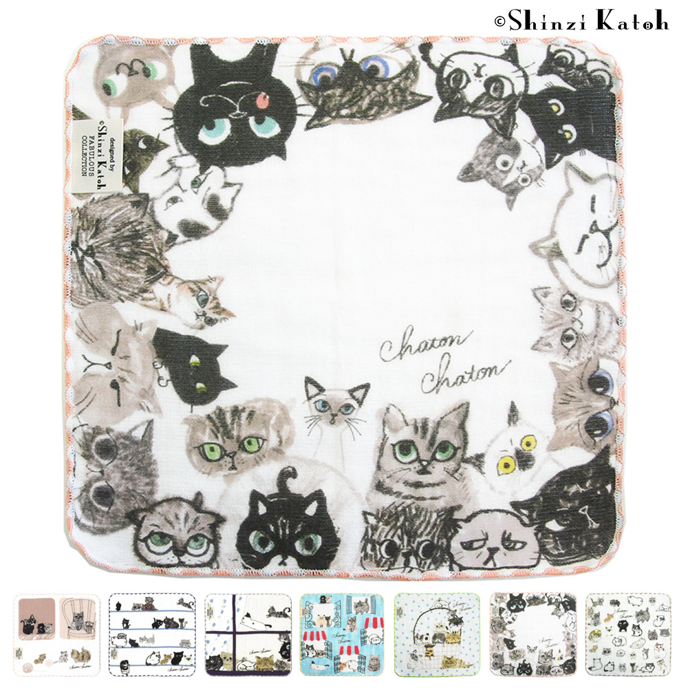 タオルハンカチ プレゼント ねこ 猫 ネコ雑貨 猫グッズ 女性 日本製