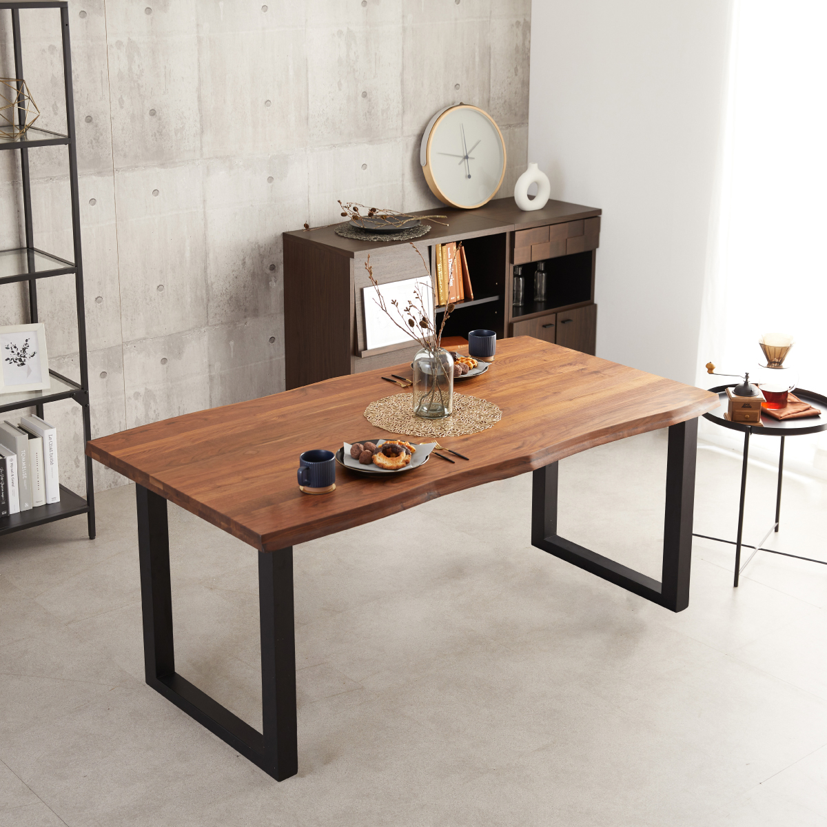 ダイニングテーブル 無垢材 木目 北欧 165cm 165センチ 長方形 木製
