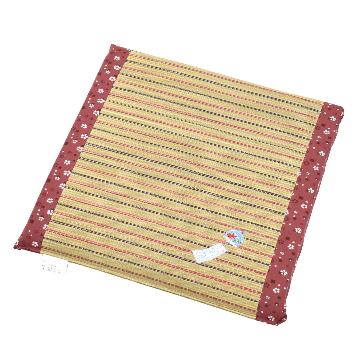 い草 座布団 50×50cm 4枚組 セット クッション ワンポイント 刺繍