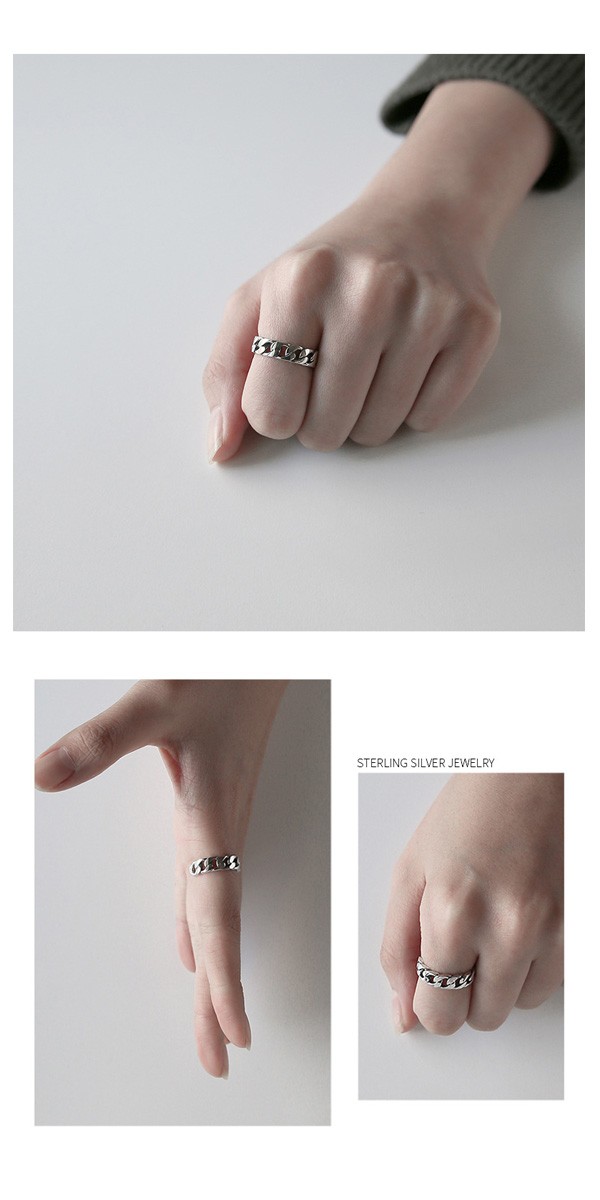 シルバー925 チェーン リング 指輪 アクセサリー ジュエリー 銀 ユニ