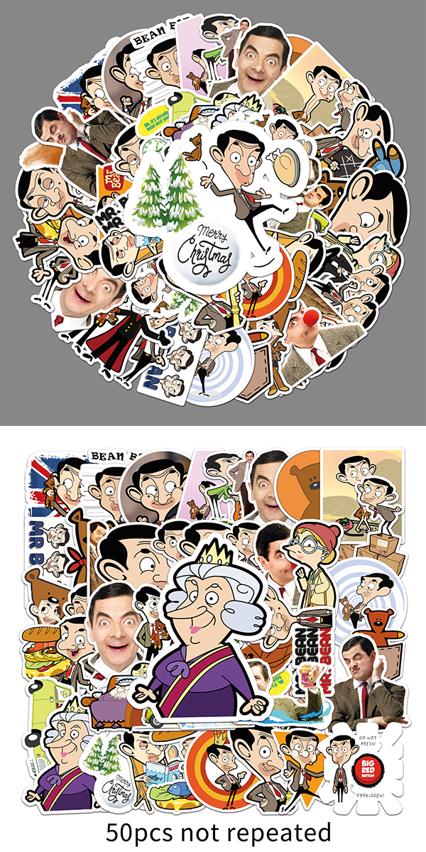 ミスタービーン ステッカー 50枚セット PVC 防水 シール 大量 Mr