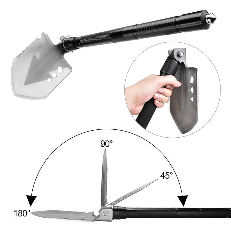 多機能シャベル 組立式 折り畳みスコップ 組立長さ76cm 鍬/斧/鋸
