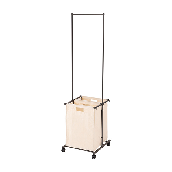 ランドリーバスケット キャスター付き ハンガー ラック 干せる