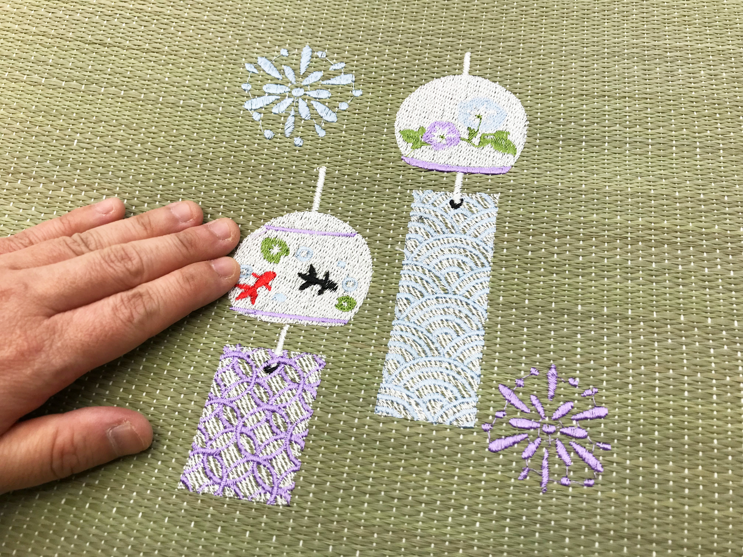 い草 座布団 クッション 55×55 綿入り 刺繍 高級 おしゃれ 夏 天然