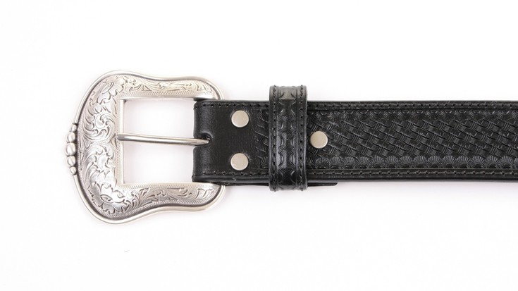 バスケット型押し裏吟ベルト 男女兼用 本革 Horn Works 823367 ベルト