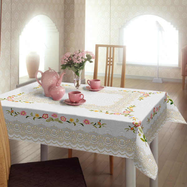 テーブルクロス 120×150cm MGプリントレース ドーバー 樹脂製 日本製