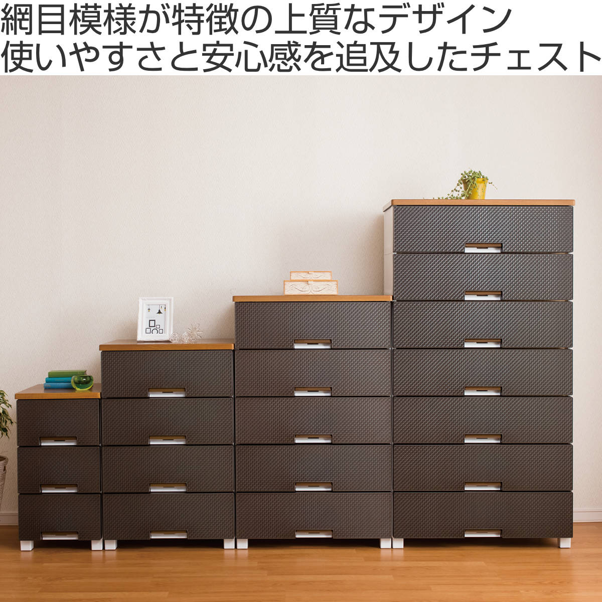 Fits チェスト フィッツプラス メッシュ 4段 幅55×奥行41×高さ85cm