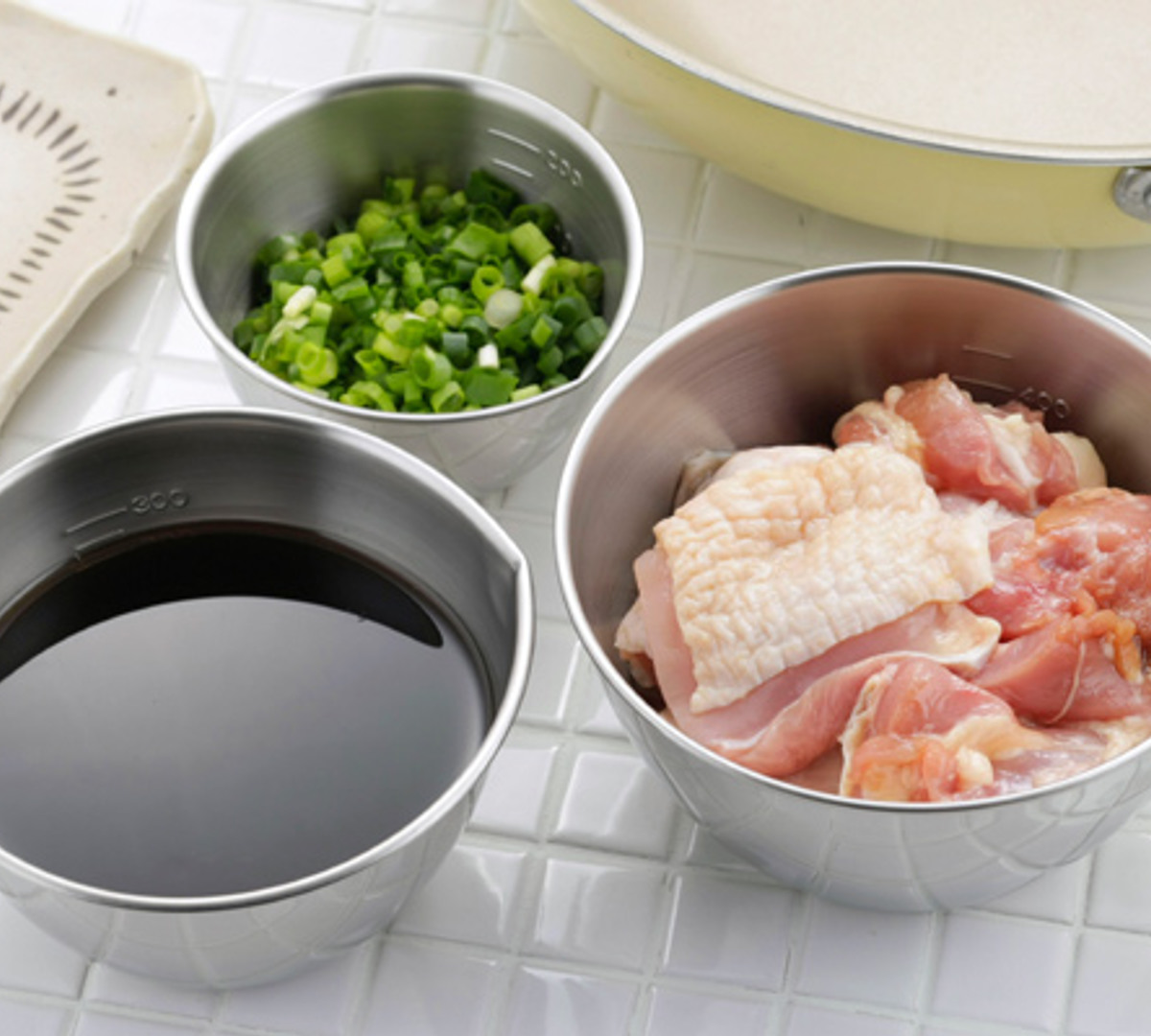 下村企販 ボウル 3点セット メモリ付き 注ぎ口付き ステンレス製 日本