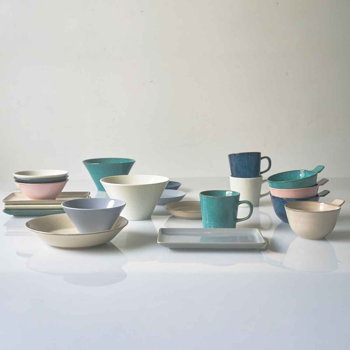 プレート 21cm ナチュラルカラー 磁器 美濃焼 同色5枚セット （ 食洗機