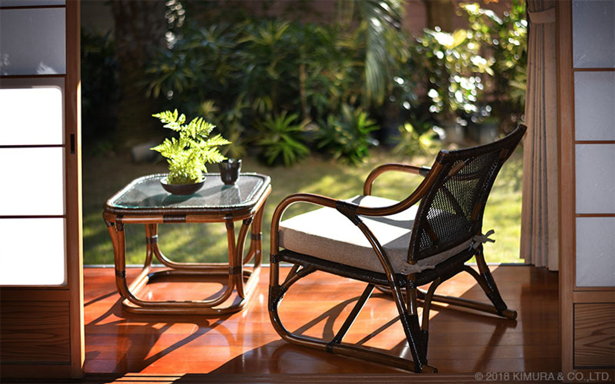 籐 ラタンテーブル ガラス天板 WAHOO 角型 （ センターテーブル ロー