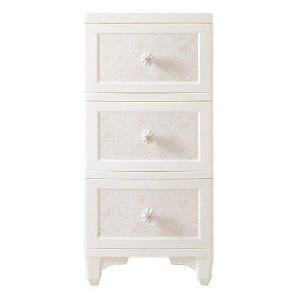 チェスト 3段 ドレスチェンジチェスト アンティーク系 フラワー