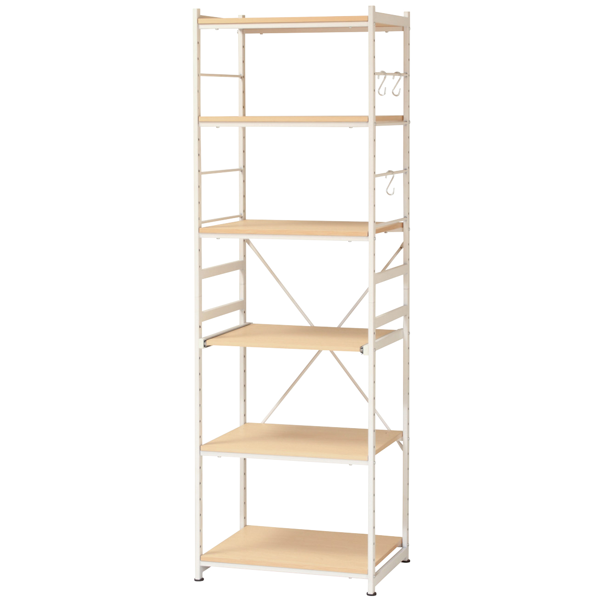 弘益 キッチンラック 幅58cm スライド棚 スチール S字フック3個付き