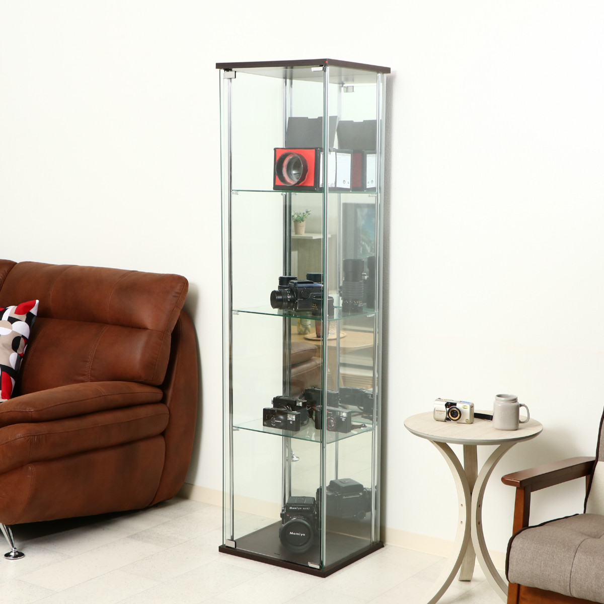 不二貿易（Fuji Boeki） ショーケース 幅42.5cm 4段 背面ミラー