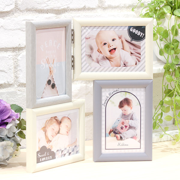 キシマ（KISHIMA） フォトフレーム 多面 4枚 L判 壁掛け 卓上 写真立て