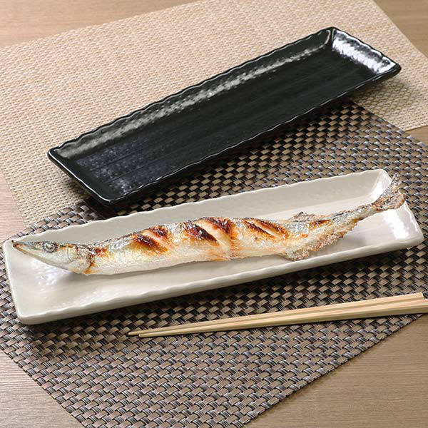 さんま皿 35cm 大 長角皿 角皿 粉引 皿 食器 和食器 陶器 （ 食洗機