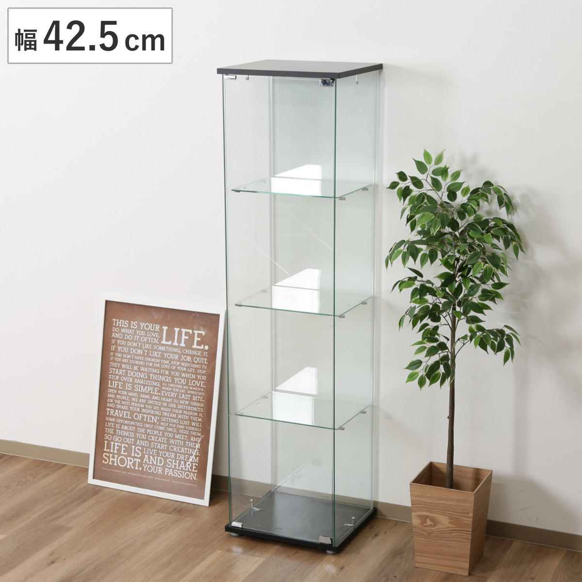 不二貿易（Fuji Boeki） コレクションケース 4段 幅42.5cm 4面ガラス