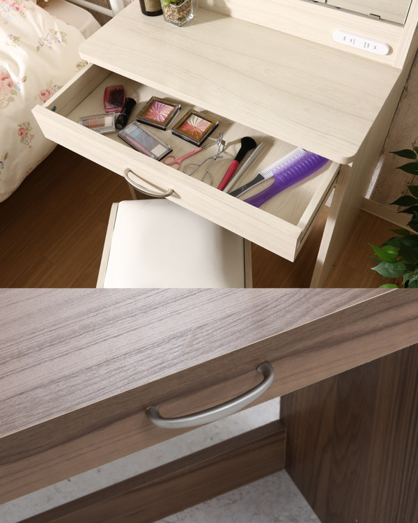 不二貿易（Fuji Boeki） ドレッサー 幅60cm 三面鏡 鏡台 木目調