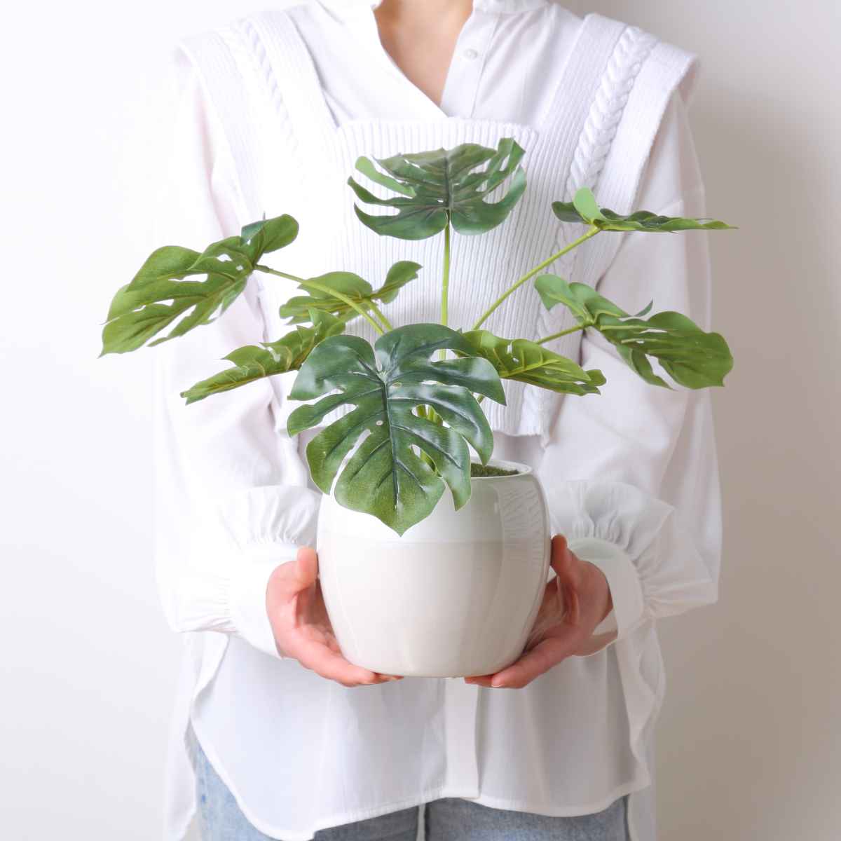 人工観葉植物 ポット モンステラ フェイクグリーン 光触媒 造花