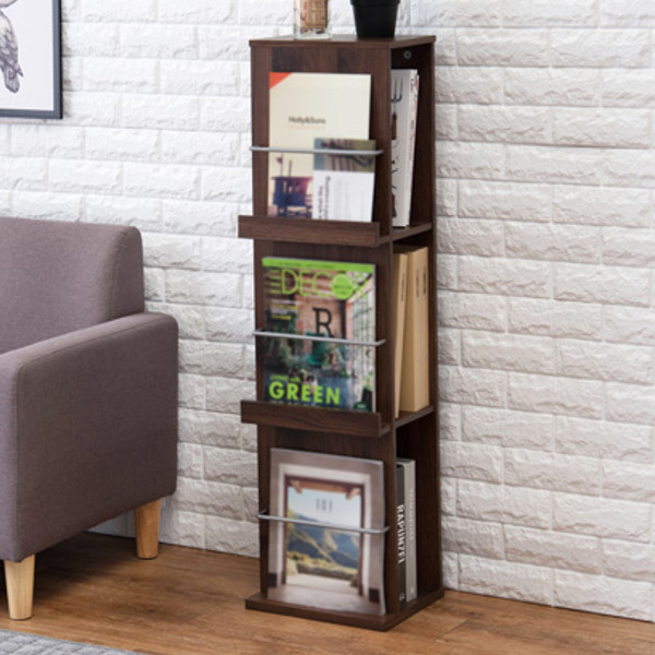 HAGiHARA（萩原） ブックシェルフ 3段 スリム ディスプレイラック 約幅