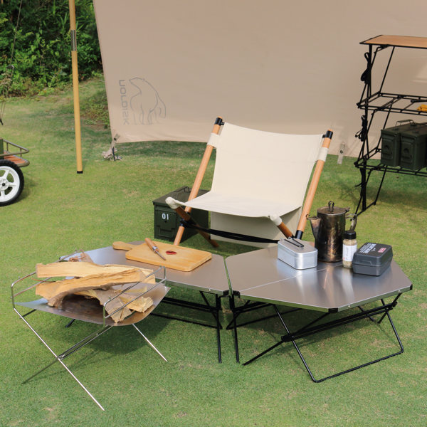 弘益 アウトドア テーブル ステンレストップ 1台 アーチテーブル